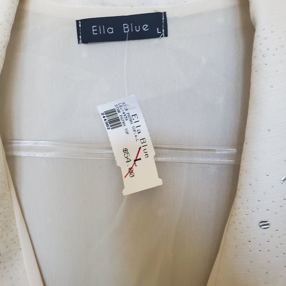 NWT Sheer silver star blouse - Picture 6 of 6